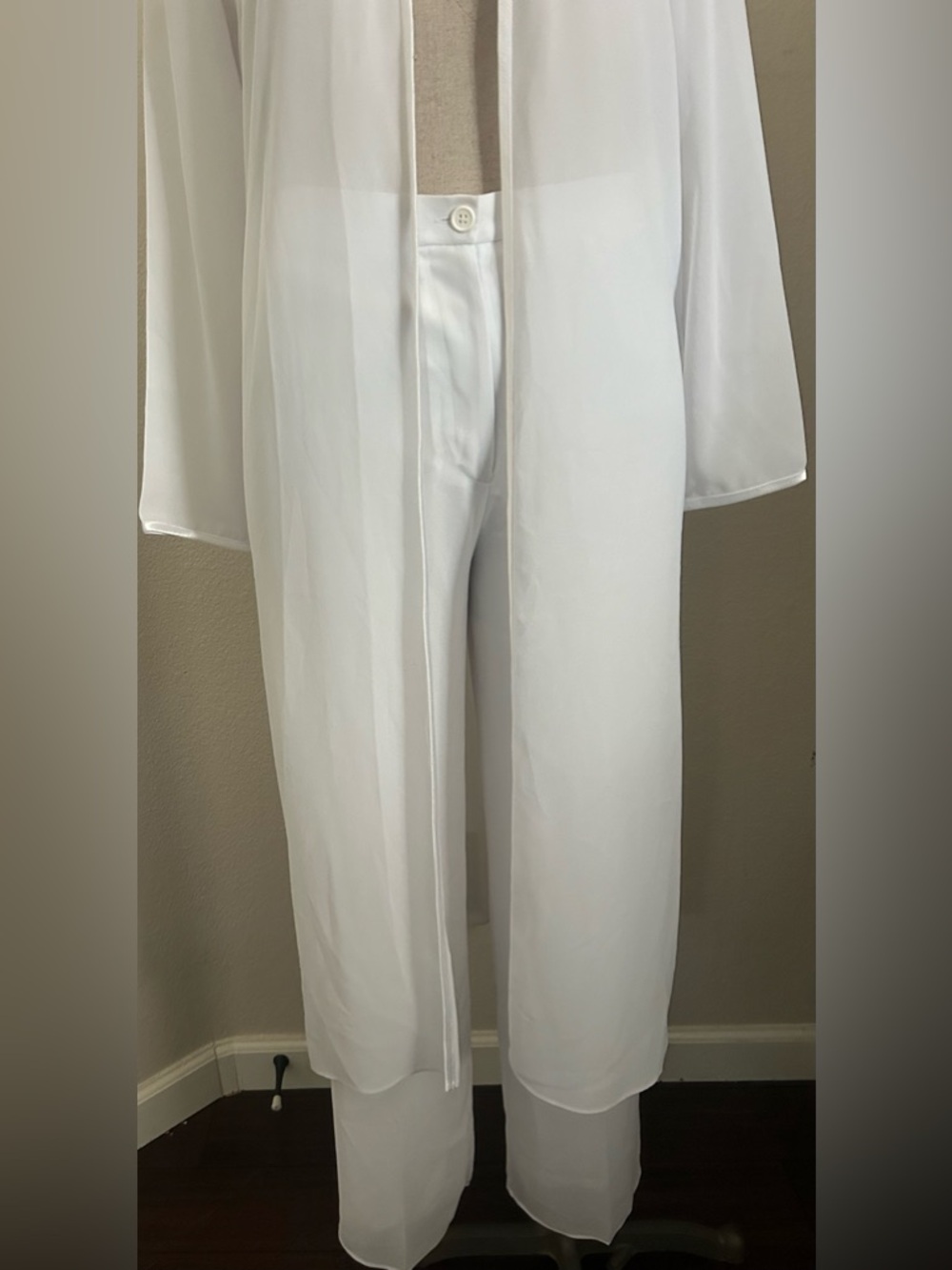 Long Sheer Duster with Rhinestone And Pants - Picture 5 of 15